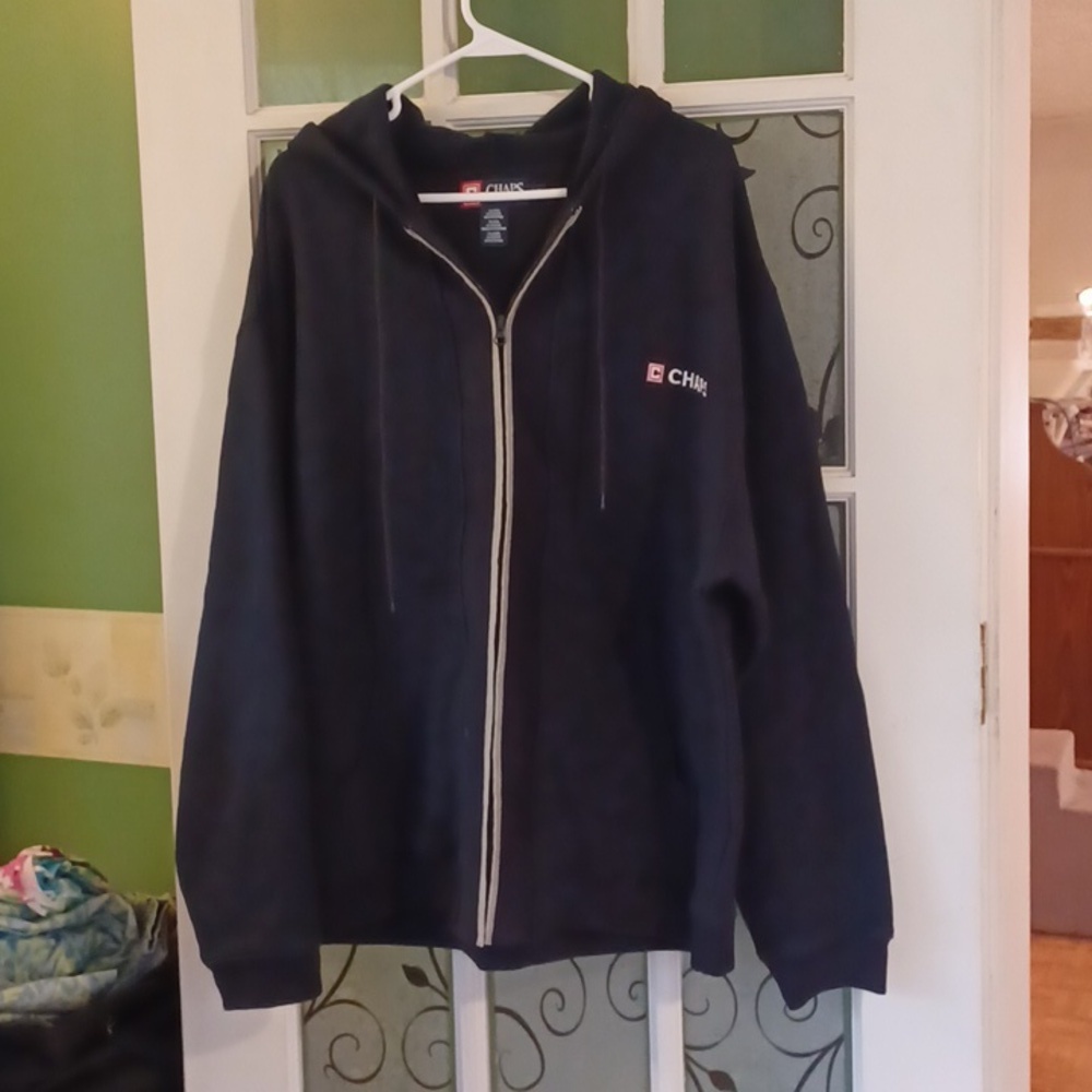 Chaps hoodied jacket men's size large navy blue